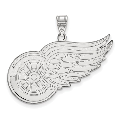 14k White Gold 7/8in Detroit Red Wings Pendant