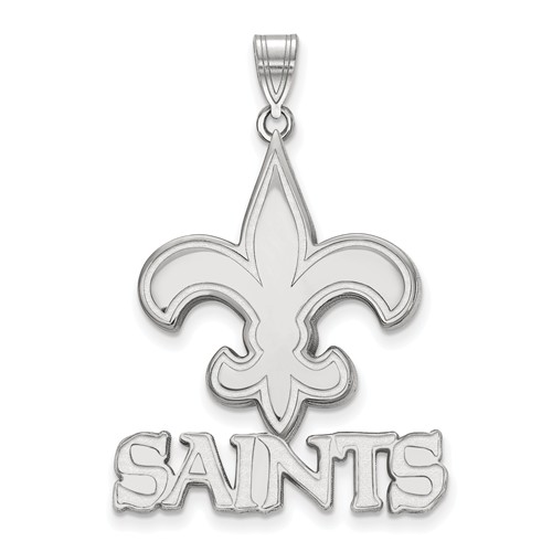 Sterling Silver New Orleans Saints Pendant 1 1/4in