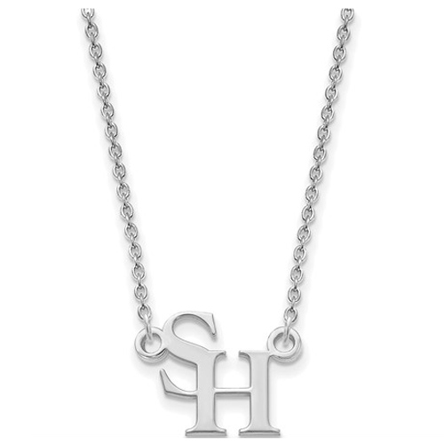 Sam Houston University Logo Necklace 1/2in 10k White Gold
