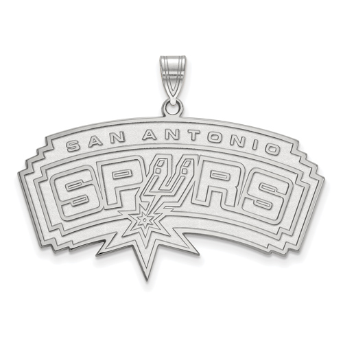 Sterling Silver 7/8in San Antonio Spurs Pendant