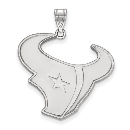 Sterling Silver 1 1/4in Houston Texans Pendant