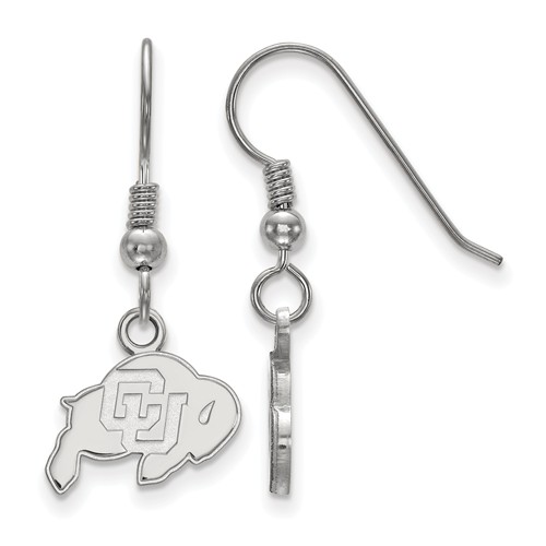 Univ of Colorado Buffalo Extra Small Dangle Earrings Sterling Silver