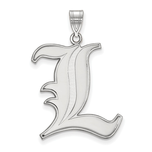 14k White Gold 1in University of Louisville L Pendant