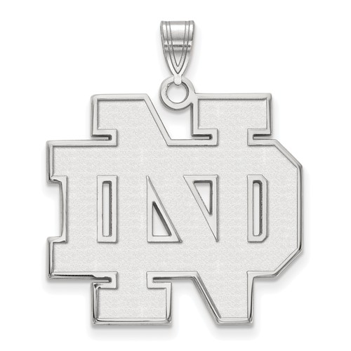 14k White Gold 1in University of Notre Dame ND Pendant