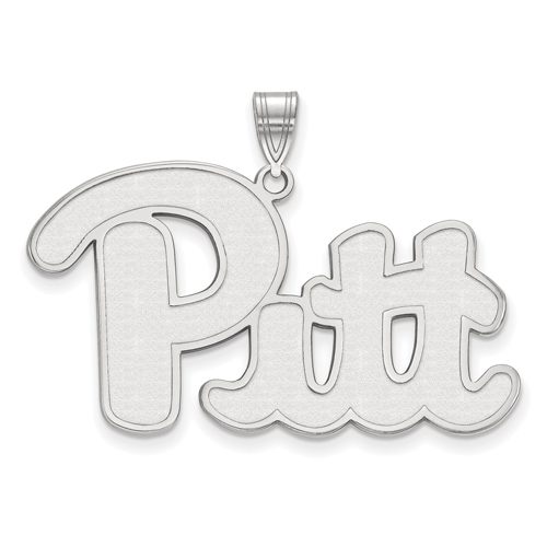 14k White Gold 7/8in University of Pittsburgh Pitt Pendant