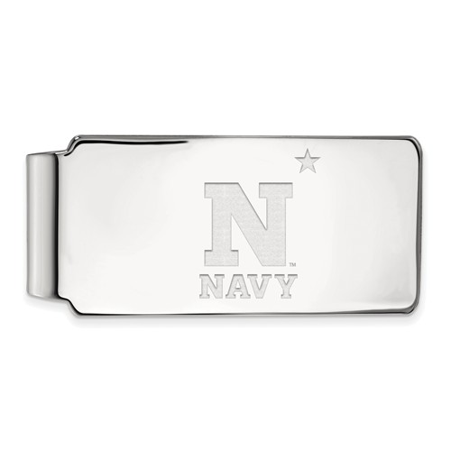 United States Naval Academy NAVY Money Clip 10k White Gold