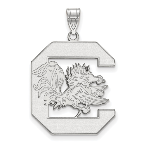 10kt White Gold 7/8in University of South Carolina Gamecock Pendant