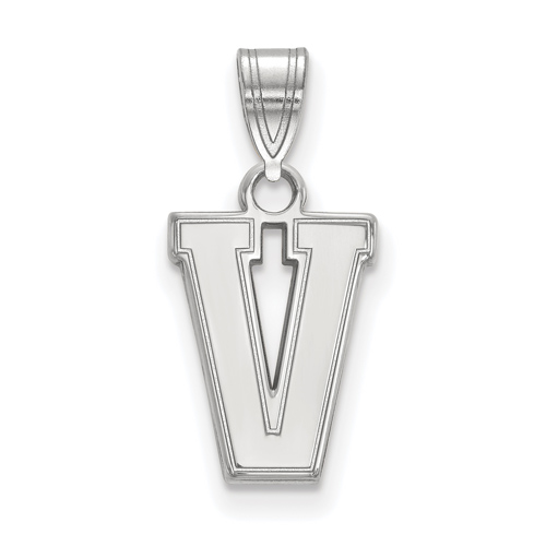 Vanderbilt University V Charm 1/2in Sterling Silver