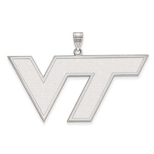 Sterling Silver Virginia Tech VT Pendant 1in 