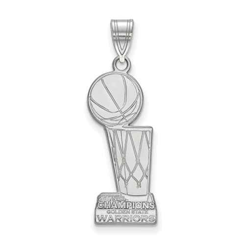 Sterling Silver 1in Golden State Warriors 2017 Champs Pendant