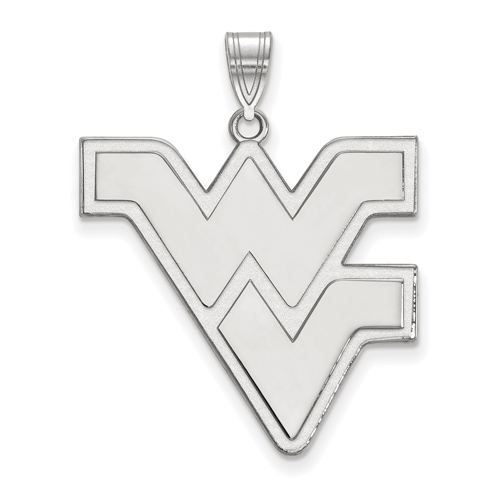 Sterling Silver 1in West Virginia University WV Pendant