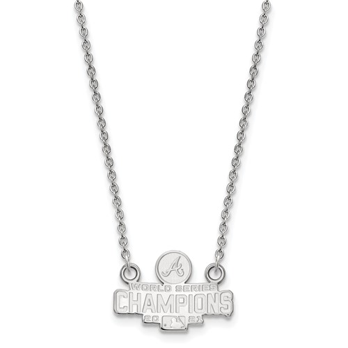 Sterling Silver Atlanta Braves Small World Series 2021 Necklace