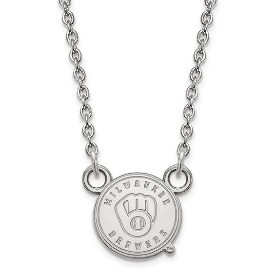 Sterling Silver Milwaukee Brewers Logo Pendant on 18in Chain