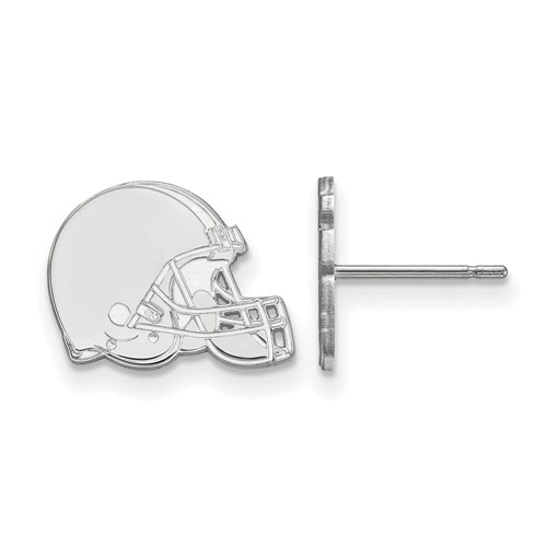 10k White Gold Cleveland Browns Extra Small Logo Earrings