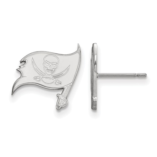 10k White Gold Tampa Bay Buccaneers Extra Small Logo Earrings
