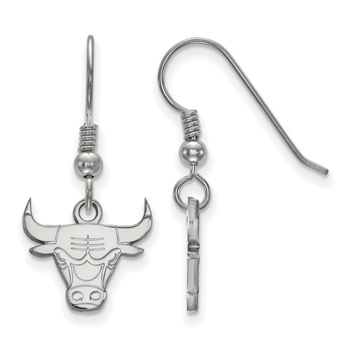 Sterling Silver Small Chicago Bulls Dangle Earrings