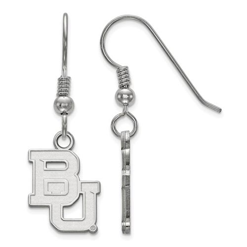 Sterling Silver Baylor University Dangle Wire Earrings