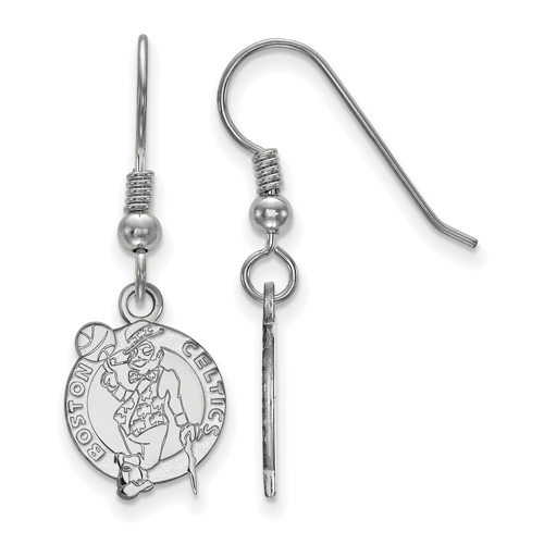 Sterling Silver Small Boston Celtics Dangle Earrings
