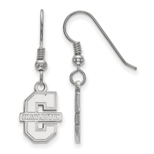 College of Charleston Dangle Wire Earrings Sterling Silver