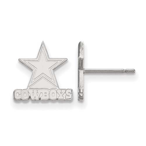 10k White Gold Dallas Cowboys Extra Small Logo Earrings