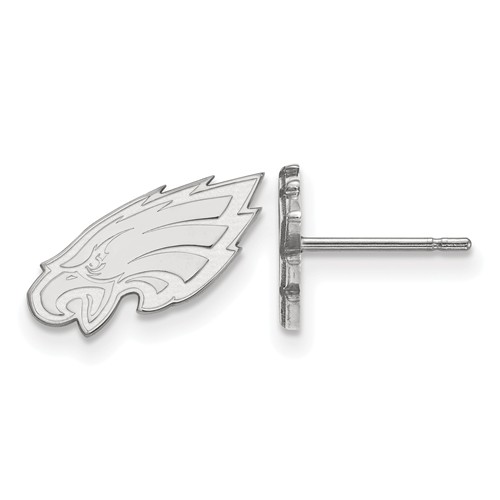 10k White Gold Philadelphia Eagles Extra Small Logo Earrings