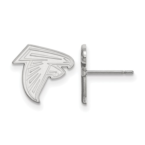 14k White Gold Atlanta Falcons Extra Small Logo Earrings
