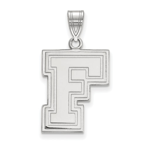 10k White Gold Fordham University F Pendant