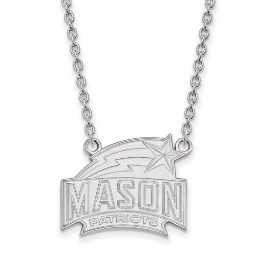 Sterling Silver George Mason University Patriots Pendant on 18in Chain