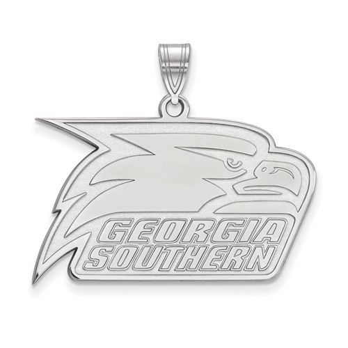 10k White Gold Georgia Southern University Athletic Pendant 3/4in
