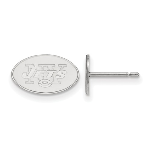 14k White Gold New York Jets Extra Small Logo Earrings