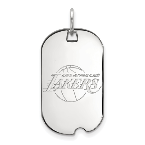 14k White Gold Los Angeles Lakers Dog Tag