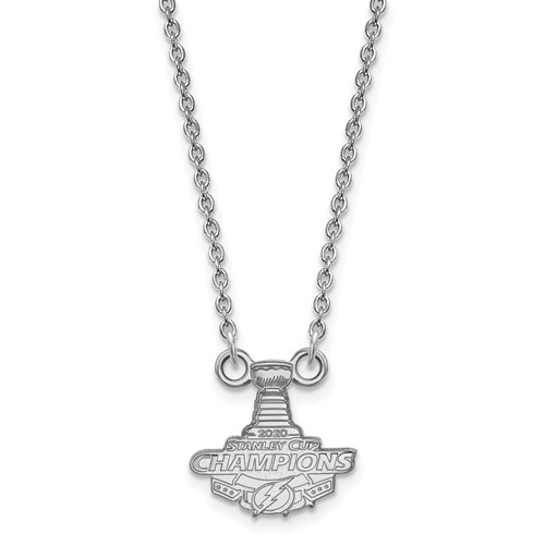 Sterling Silver Small Tampa Bay Lightning 2020 Stanley Cup Necklace