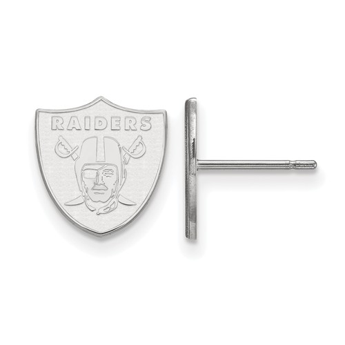 Sterling Silver Oakland Raiders Extra Small Logo Earrings