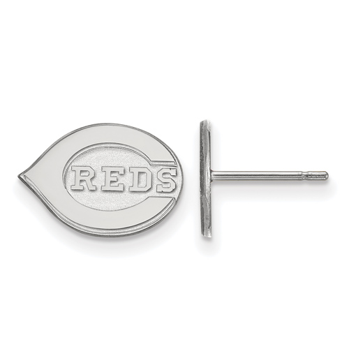 14k White Gold Cincinnati Reds Extra Small Post Earrings