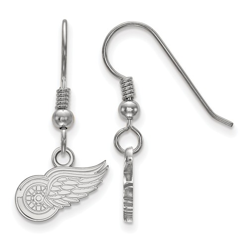Sterling Silver Detroit Red Wings Extra Small Dangle Earrings