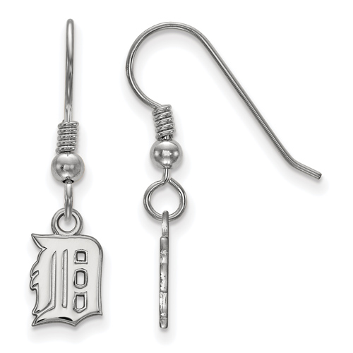 Sterling Silver Detroit Tigers D Extra Small Dangle Earrings