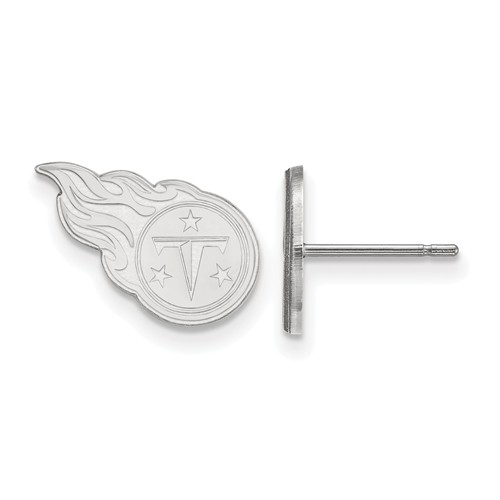 10k White Gold Tennessee Titans Extra Small Logo Earrings