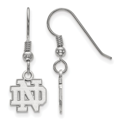 Sterling Silver University of Notre Dame Extra Small Dangle Earrings