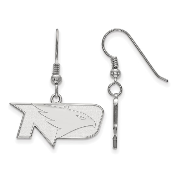 Sterling Silver University of North Dakota Fighting Hawk Dangle Earrings