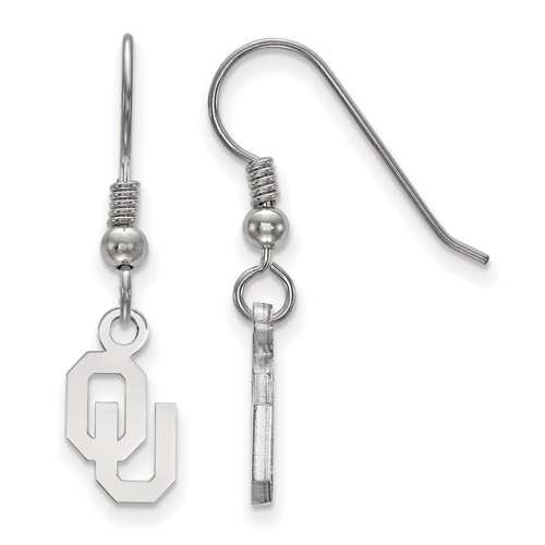 Sterling Silver University of Oklahoma OU Extra Small Dangle Earrings