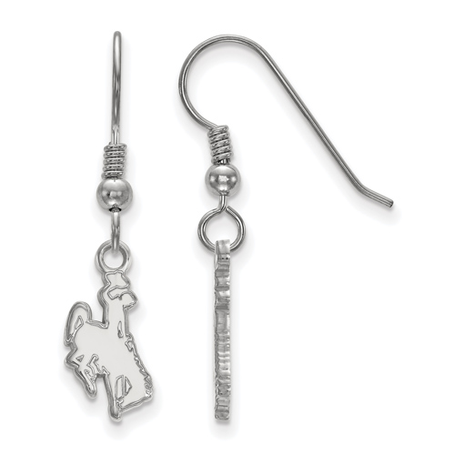 Sterling Silver University of Wyoming Dangle Wire Earrings
