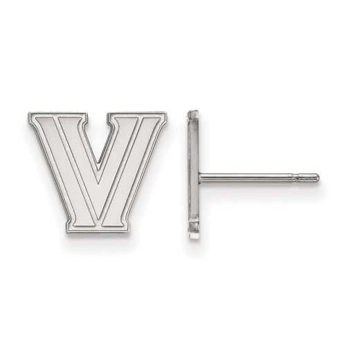 Villanova University Extra Small Post Earrings 14k White Gold
