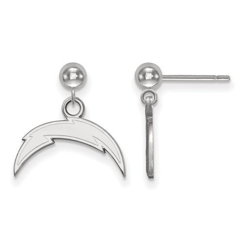 14k White Gold Los Angeles Chargers Dangle Ball Earrings
