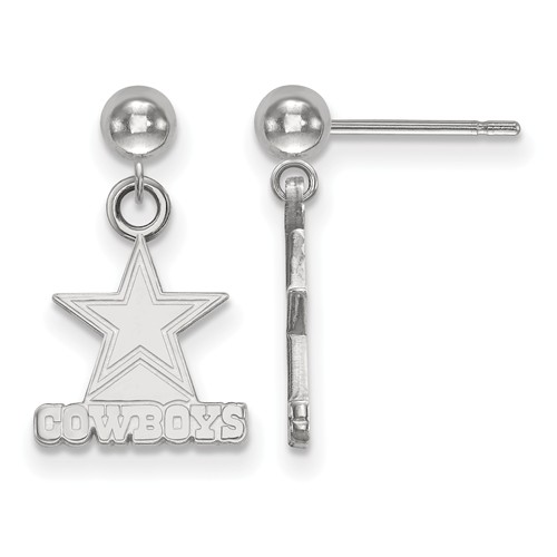 Sterling Silver Dallas Cowboys Dangle Ball Earrings
