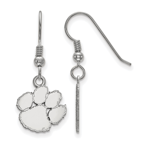 Sterling Silver Clemson University Dangle Wire Earrings