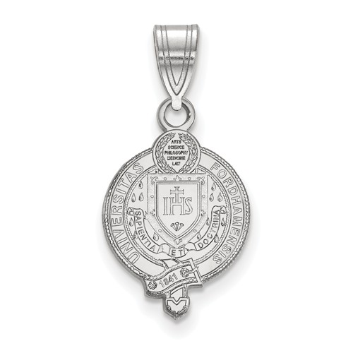 Sterling Silver Fordham University Crest Pendant 5/8in