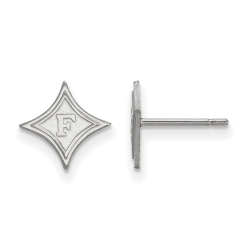 14k White Gold Furman University Extra Small Stud Earrings