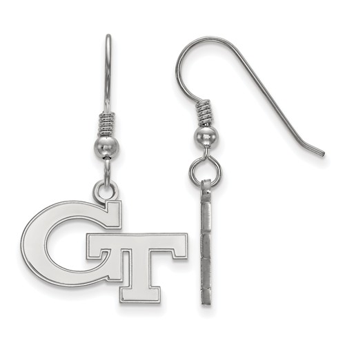 Sterling Silver Georgia Tech Small Dangle Earrings