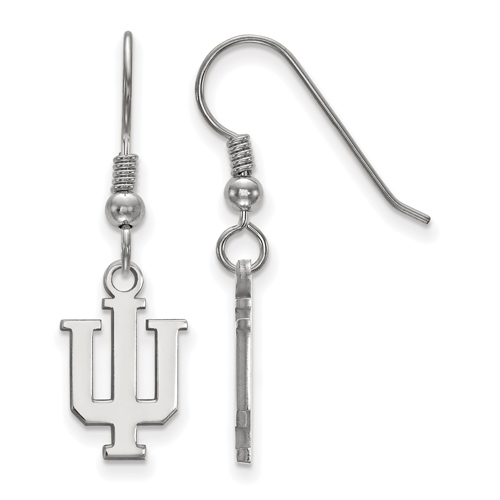 Sterling Silver Indiana University Dangle Wire Earrings