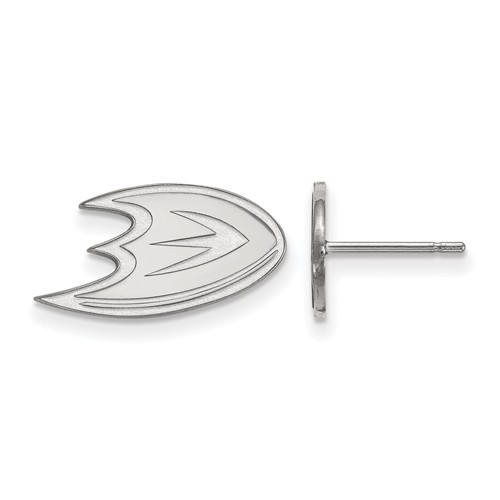 10k White Gold Anaheim Ducks Extra Small Logo Earrings